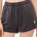 Playboy By PacSun Size Medium Black Bunny Rolled Shorts Pull On Cotton Photo 0