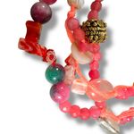 Free People Ariana Ost Rayland Anklet Pink Bohemian Beach Pearl Cross Layered Photo 6