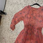 Anthropologie Boemo Revolve Maxi Dress Coral Pink Sz M Ruffle Tiered Long Sleeve Photo 9