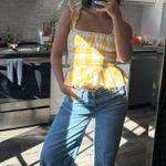 Saylor Yellow Plaid Top Photo 3