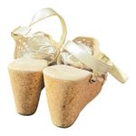 Chelsea and Violet  Cream Wedge Sandals Size 8.5M Photo 4