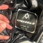 Volkl Womens Black Puffer Jacket Hooded Logo Print Full Zip Sz 10 Ombre ski ec Photo 2