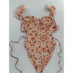REBECCA VALLANCE Swimsuit Size Large Catania Ruffled Waist Tie Floral One Piece​ Photo 5