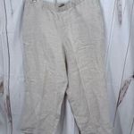 J. Jill Women’s Medium 100% Linen Pull on Pants LagenLook Minimalist Artsy Tan Photo 0