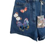 Valentino Jamaica Butterfly Denim Shorts Blue Medium Wash Size‎ 24 NWT Photo 6