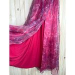 Lulus NWT  Romance That Wows Magenta Floral Print Organza Maxi Dress Prom Sz XS Photo 6