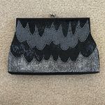 Vintage La Regale Black and Silver Beaded Clutch Photo 0