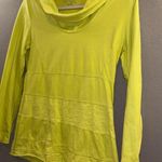 Neon Buddha women’s shirt size small neon green 3/4 sleeve like new cowl neck Yellow Photo 1