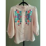 easel Size S  Los Angeles Embroidered Cotton Gauze Shirt Top in Blush Photo 3