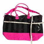 Victoria's Secret  Weekender Tote Bag Black and Pink Sequins Photo 4