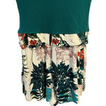 SheIn Tank Top Romper Womens Size XS Emerald Floral Ribbed Jumpsuit Shorts NWT Photo 2