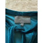 Sunday in Brooklyn  Teal‎ Blue Velvet Tie-Neck Short Sleeve Top Anthropologie S Photo 3