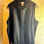 Chico's Chico’s Weekender black vest w/ checks zipper frt w/ elastic back, front pockets Photo 0