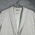 Kensington Square Blazer One Button Pockets Neutral Coastal Beach Jacket‎ Large White Photo 4