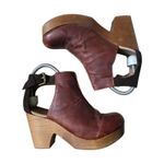 Free People Amber Orchard Clog Wood Platforms Brown Leather Women Size 8.5 Heels Photo 6