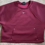 Nike  Pro Cropped Wine Red Sweatshirt SIZE M Photo 2