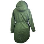 Mango MNG Women's Blue Hooded Fleece Lined Tie Waist Parka Long Jacket Size M Photo 2