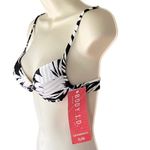 NWT ~ BODY I.D. 5/6 Black & White Tropical Bikini Swimsuit Top ~ Womens Size 5/6 Photo 1