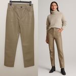 Wilfred  Vegan Leather Pants | Size 8 Taupe Beige‎ | Aritzia Chic Fall Winter Photo 1