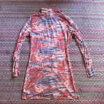 Wild Fable TIE DYE MESH BUTTON UP LONG SLEEVE RUCHED DRESS Photo 3