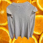 LC Lauren Conrad NWT  Women Ruffle Shoulder Prancer Sparkle Sequin Sweater Size M Photo 2