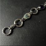 Lia Sophia  Epiphany Abalone and Purple Cut Crystals Silver Tone Bracelet Photo 1