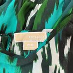Michael Kors MICHAEL  Green Teal Abstract‎ Print Long Sleeve Top Photo 2
