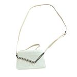 Kendall + Kylie Croc Embossed Cream Crossbody Bag with Black Accent Chain Photo 3