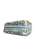 50s Vintage Silver Sequin Square Micro Purse Photo 4