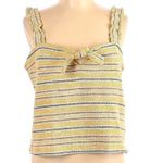 Madewell Texture & Thread Women’s Striped Sleeveless Top Size Large –Yellow Bow Yellow Photo 1