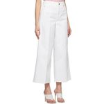 Victoria Beckham  Portland‎ Mid Rise Wide Leg White Jeans Size 30 Photo 1
