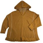 Free People  Pumpkin Knit Oversized Hoodie Drug Rug Baseball Stitch Size L Photo 0