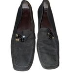 Stuart Weitzman Stuart Weitzman Women's Black Jeweled Suede Loafer Flats 8.5 Narrow Casual Photo 1