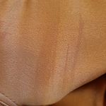 STAUD  SOPHIE FAUX LEATHER PUFF SLEEVE  PEPLUM ORANGE CAMEL BLOUSE MEDIUM Photo 10