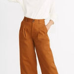 Madewell Double Front Pleated Wide-Leg Crop Pants in Burnt Sienna Size 2 Photo 1