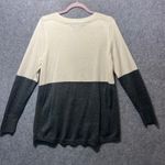 Apt 9 Colorblock Metallic Knit Sweater Shimmer Size M Cream Black Long Sleeve Gray Size M Photo 5