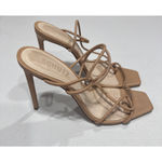 Schutz  Women's Sz 9B Beige Nude Strappy Stiletto Heels Gabielle Sandals Glam Photo 2