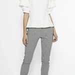 Gracia womens VALENCIA PANTS size S Black white Houndstooth Print Side Line Photo 0