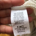 easel  Anthropologie ivory ribbed knit crochet floral lace slip mini dress small Photo 4