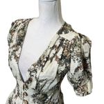 Agua Bendita Menta Dress Women’s Size Small Floral Fit & Flare Puff Sleeve Mini Photo 9