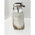 Victoria's Secret Victoria’s Secret Canvas Tote‎ Structured Shoulder Bag Gold Glitter Cream Color Photo 8