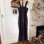 Quince  100% Organic Cotton Gauze Smocked Wide Leg Black Jumpsuit Photo 6