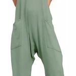 NEW! Women's Sage Olive Green Shot Onesie Jumpsuit Size Large Photo 0
