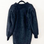 NWT VINTAGE RARE Fur Embellished h Black Winter Coat Medium Photo 3