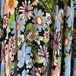 LHD The Riviera Black Silk Blend Blue Floral Print Midi Skirt Size 0 Photo 7