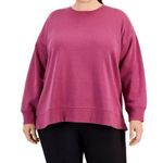 Ideology ID Solid Crewneck Fleece Sweatshirt, Violet Quartz Plus Size 2X New w/Tag Photo 0