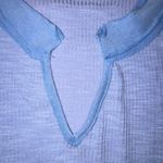 POL  Clothing Blue Waffle Knit V Neck Pullover Top Size L FKT1058B Photo 5