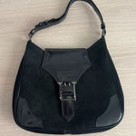 A. Testoni Suede And Patent Leather Black Shoulder Bag Photo 0