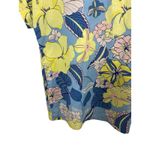 Blair Vtg Women's Shirt Floral Short Sleeve Small Button Up Blue Yellow Tropical Photo 5