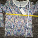 See U Soon Women’s Size 1 S Purple Pink Pastel Paisley Long Sleeve Shirt Top Blue Photo 5